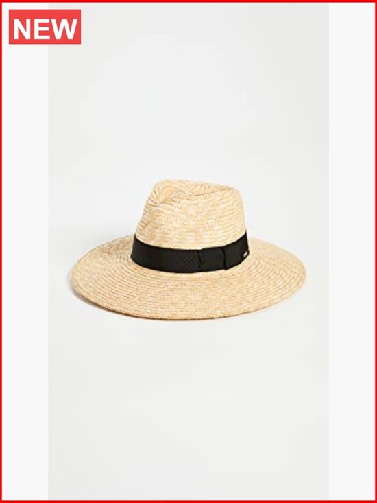 Women\'s Straw Sun Hat with Grosgrain Band - Adjustable Fedora
